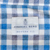 Emanuel Berg Grey and Blue Check Byron Modern Fit Shirt