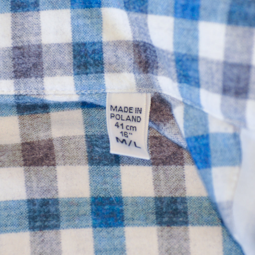 Emanuel Berg Grey and Blue Check Byron Modern Fit Shirt