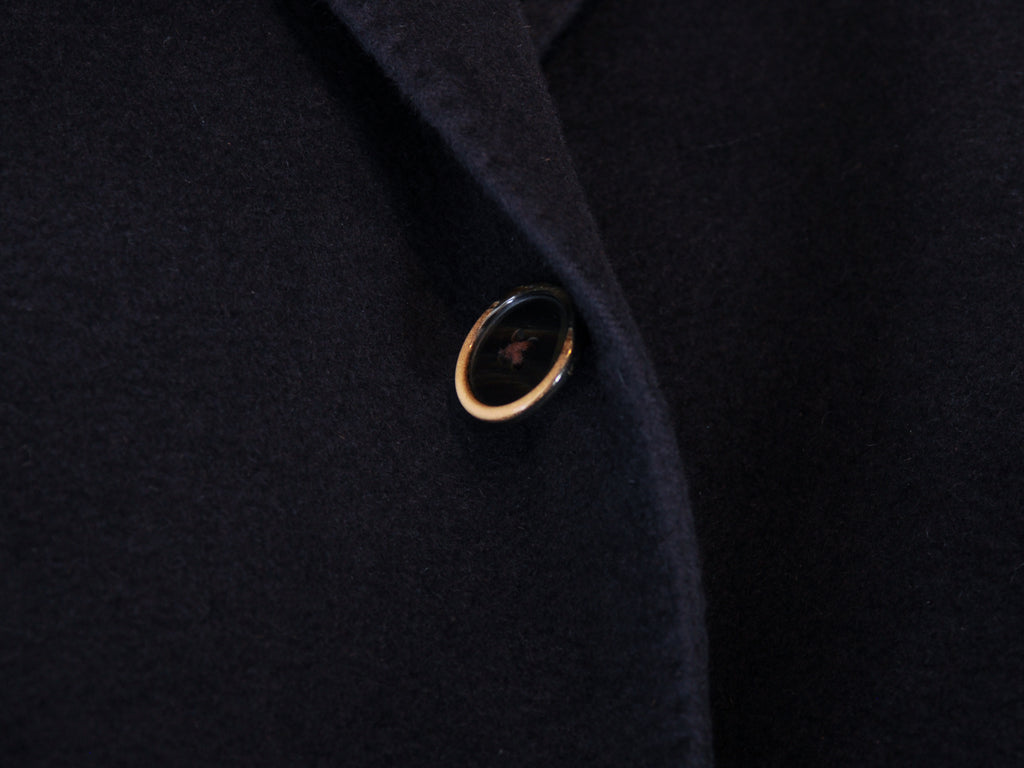 Lardini Navy Blue Angora Wool Overcoat