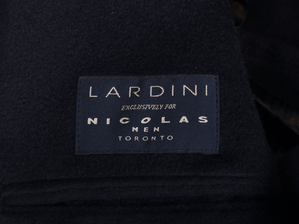 Lardini Navy Blue Angora Wool Overcoat