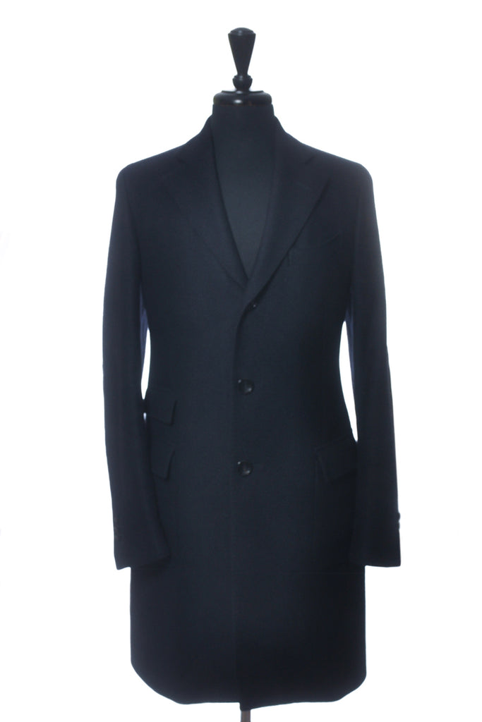 Lardini Navy Blue Loro Piana Zelander Merino Wool Overcoat