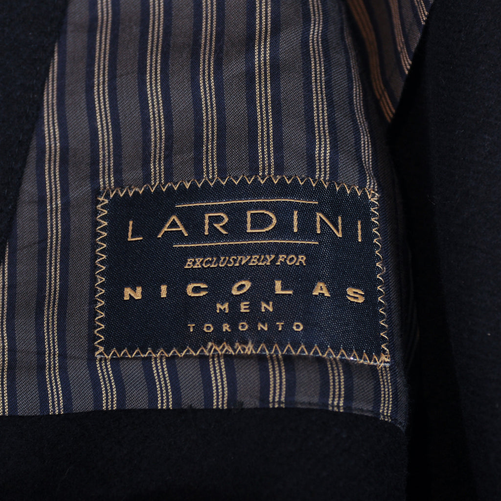 Lardini Navy Blue Loro Piana Zelander Merino Wool Overcoat