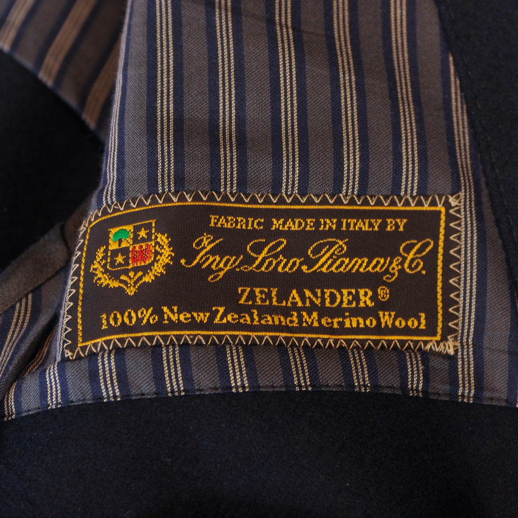 Lardini Navy Blue Loro Piana Zelander Merino Wool Overcoat