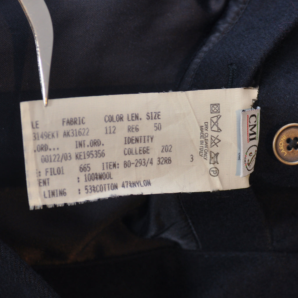 Lardini Navy Blue Loro Piana Zelander Merino Wool Overcoat