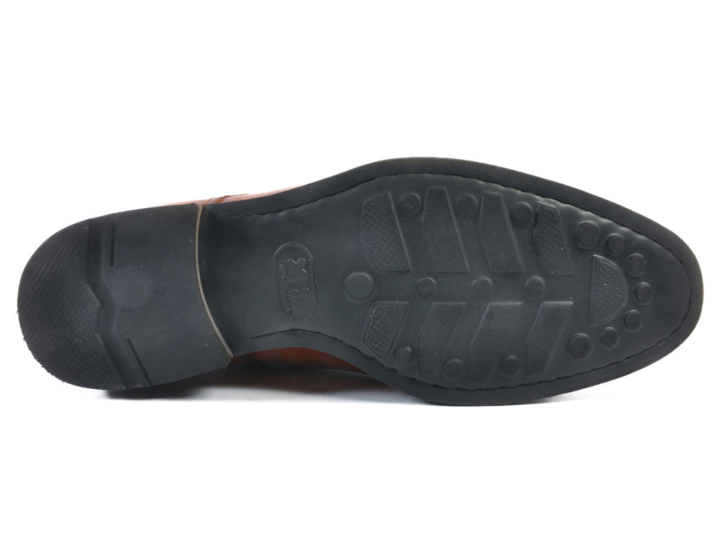 Magnanni Brown Pebbled Leather Derby Shoes