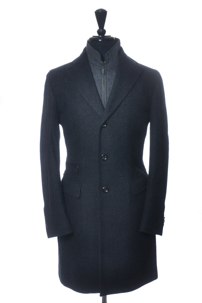Harry Rosen Signature LBM 1911 Charcoal Grey Cashmere Blend Overcoat