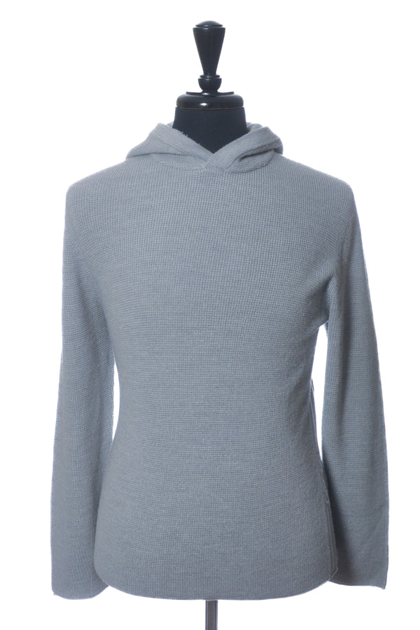 G/Fore Grey Waffle Stitch Knit Merino Hoodie