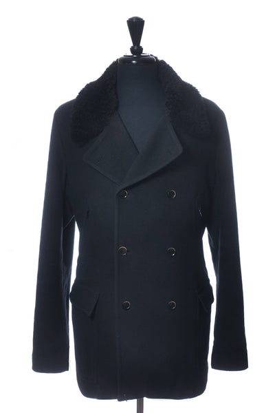 Dolce & Gabbana Black Cashmere Blend Double Breasted Coat