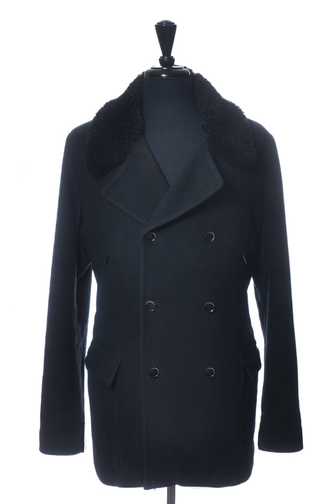 Dolce & Gabbana Black Cashmere Blend Double Breasted Coat