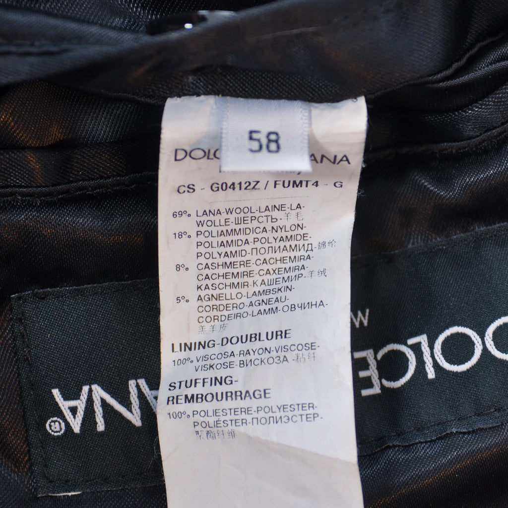 Dolce & Gabbana Black Cashmere Blend Double Breasted Coat