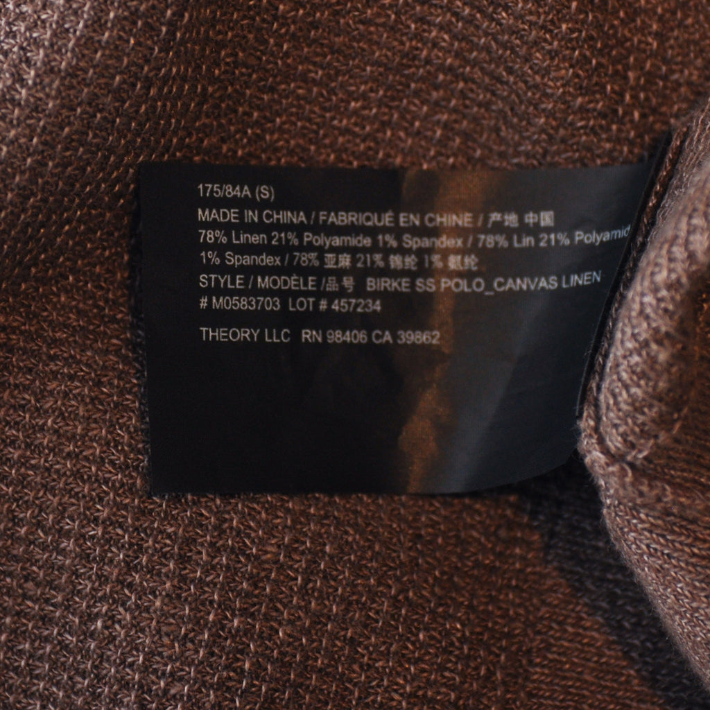 Theory Brown Waffle Knit Birke Polo