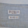 Brunello Cucinelli White Microdot Print Basic Fit Dress Shirt
