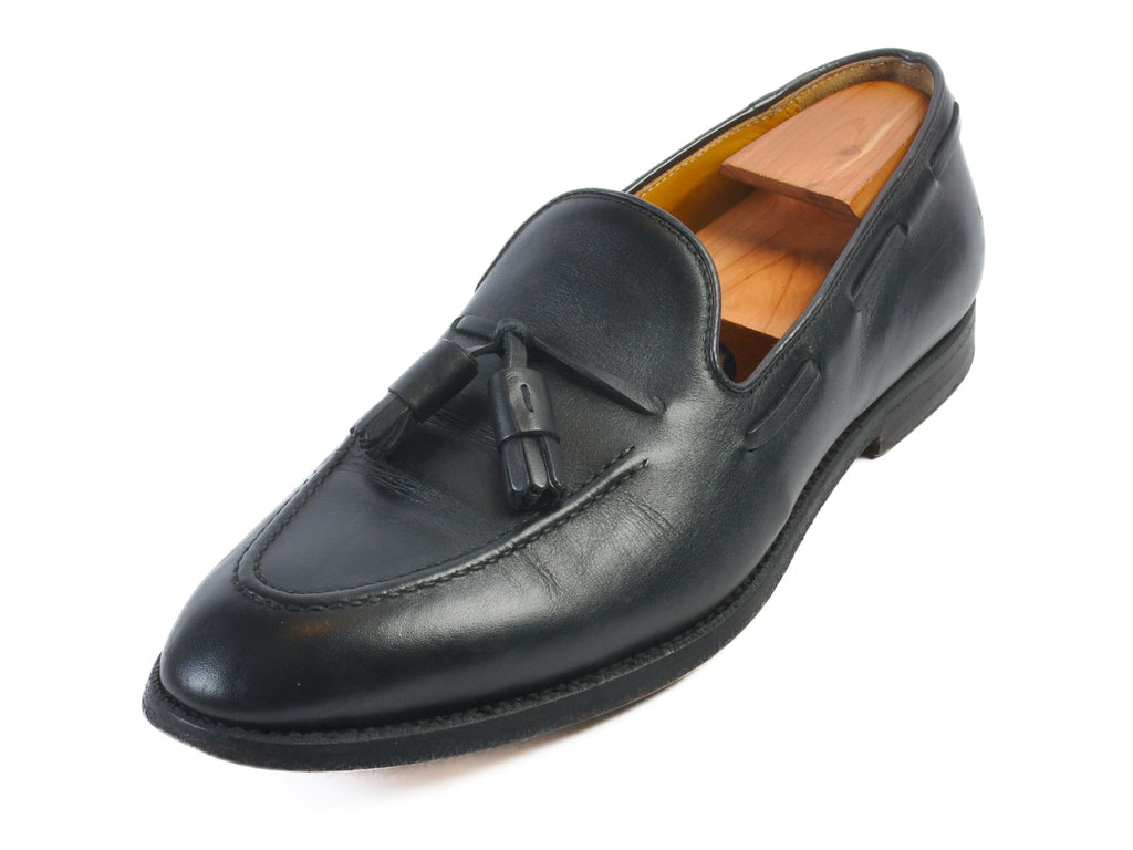 SuitSupply Black Leather Tassel Loafers