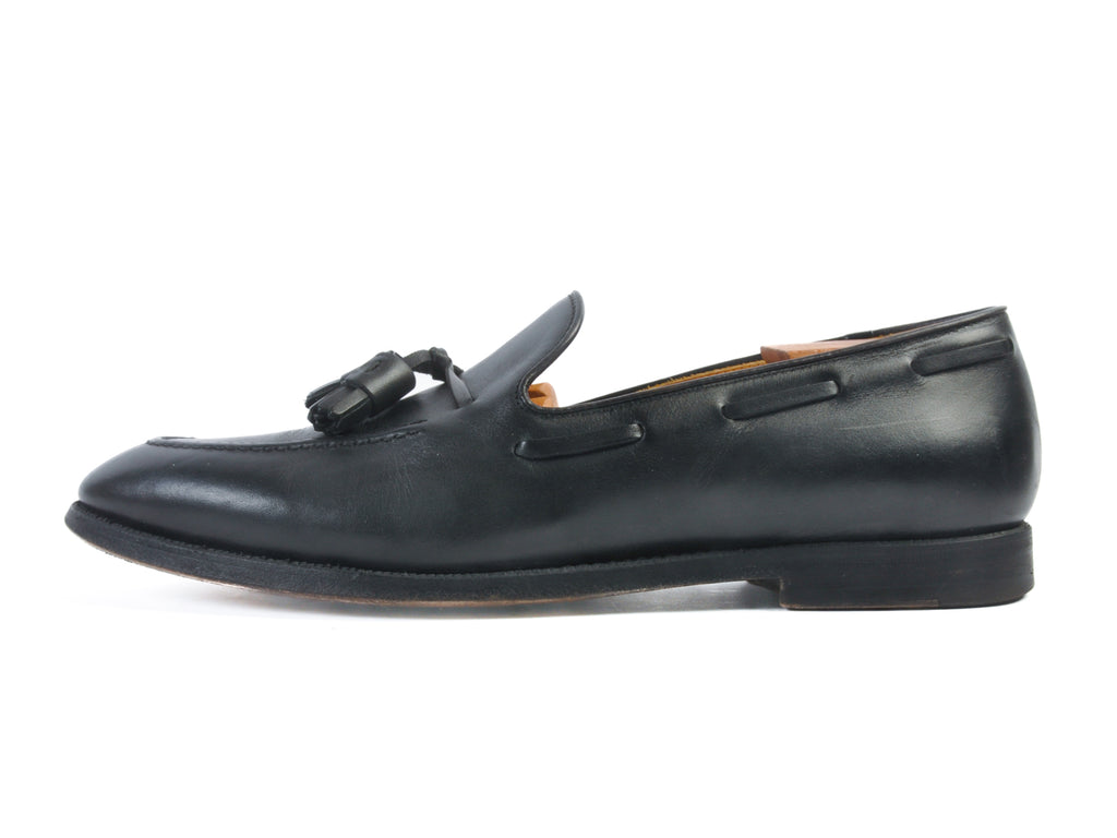 SuitSupply Black Leather Tassel Loafers