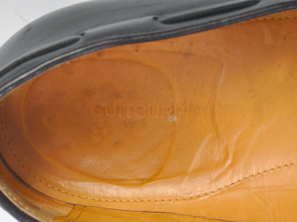 SuitSupply Black Leather Tassel Loafers