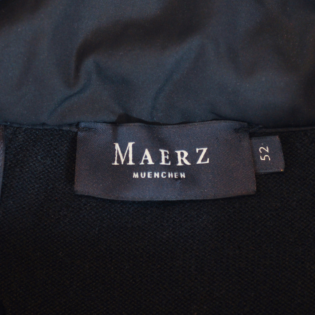 Maerz Black Nylon Accented Quarter Zip Sweater