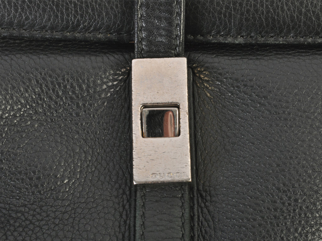 Gucci Black Leather Briefcase