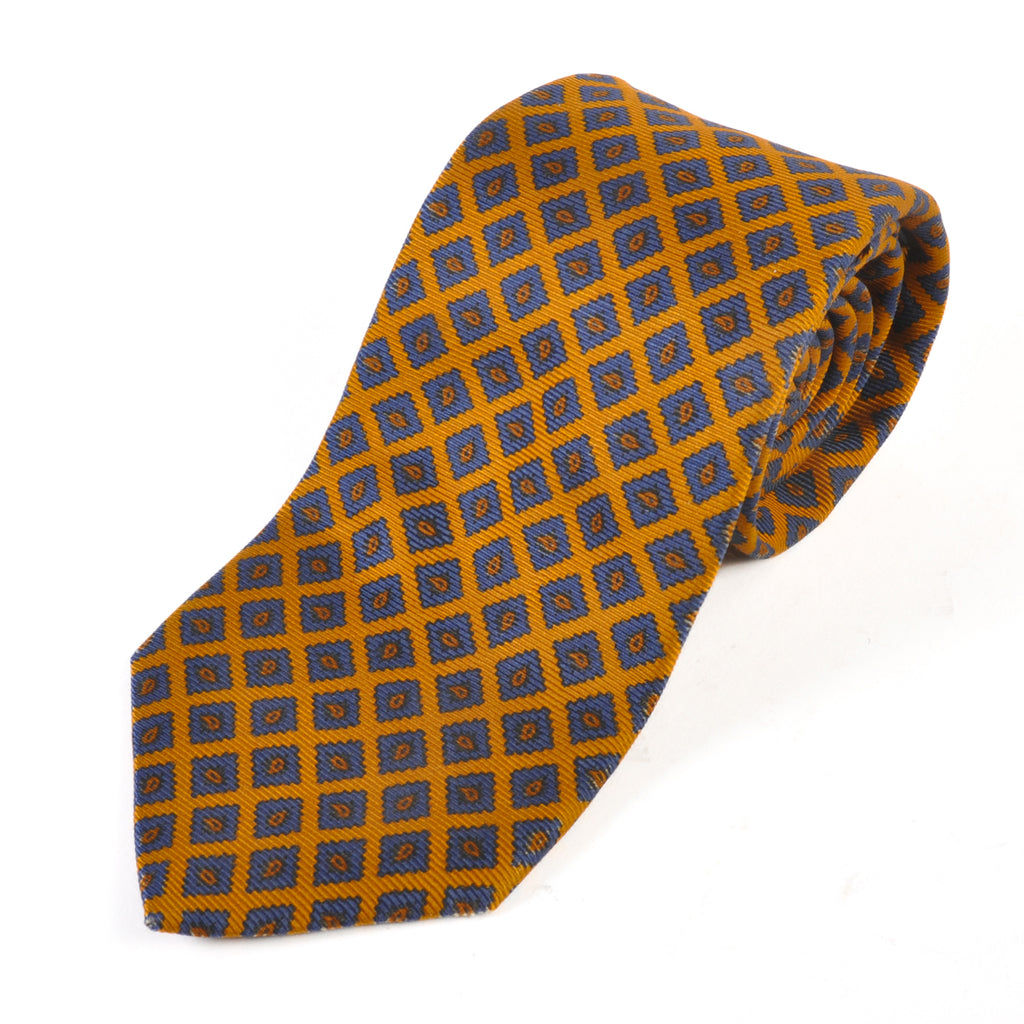 Brooks Brothers Navy on Bronze Print Tie