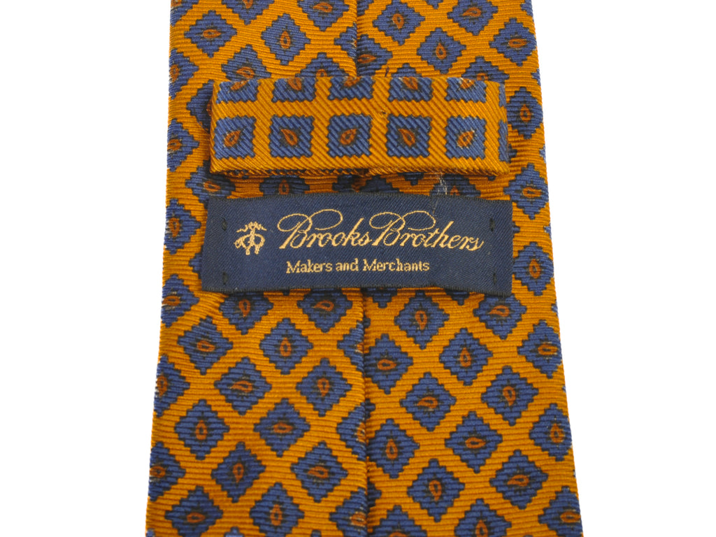 Brooks Brothers Navy on Bronze Print Tie