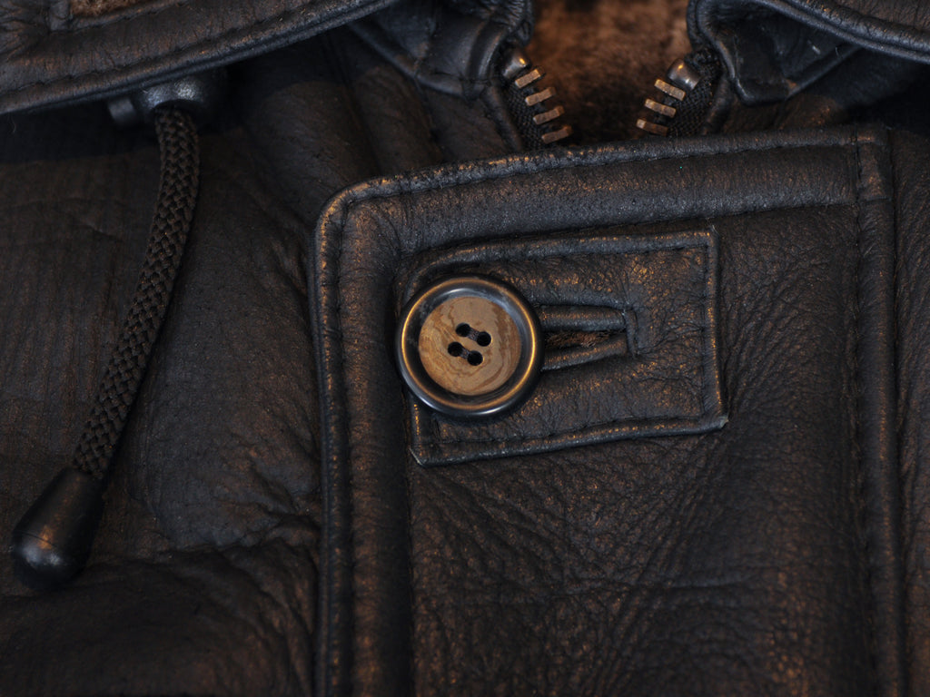 Unbranded Black Hooded Shearling Coat