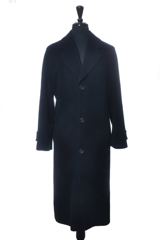 Hugo Boss Vintage Navy Blue Loro Piana Angora Cashmere Xedos Overcoat