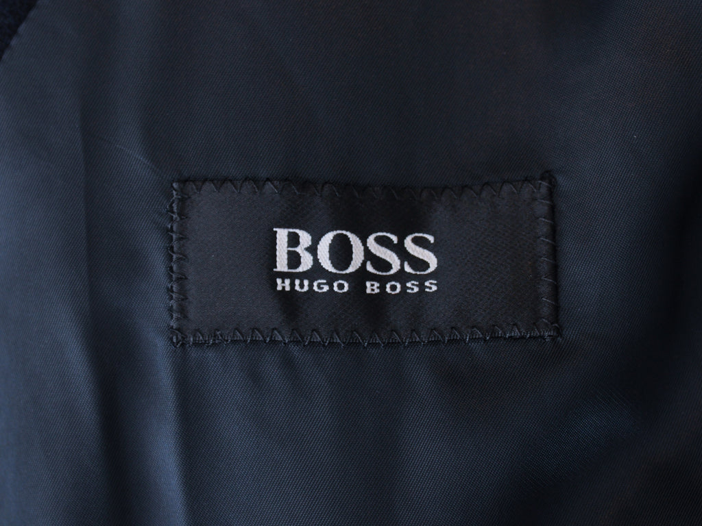 Hugo Boss Vintage Navy Blue Loro Piana Angora Cashmere Xedos Overcoat
