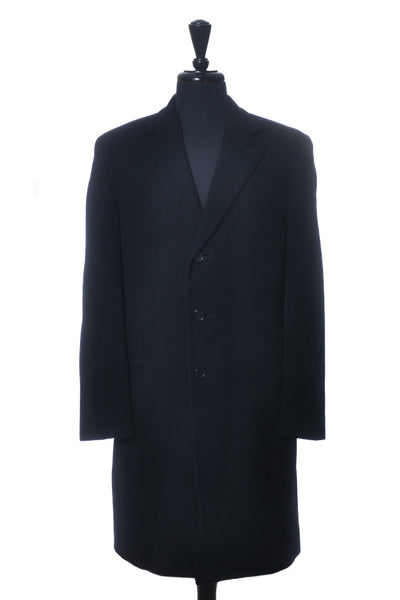 Giorgio Armani Le Collezioni Vintage Black Herringbone Twill Coat