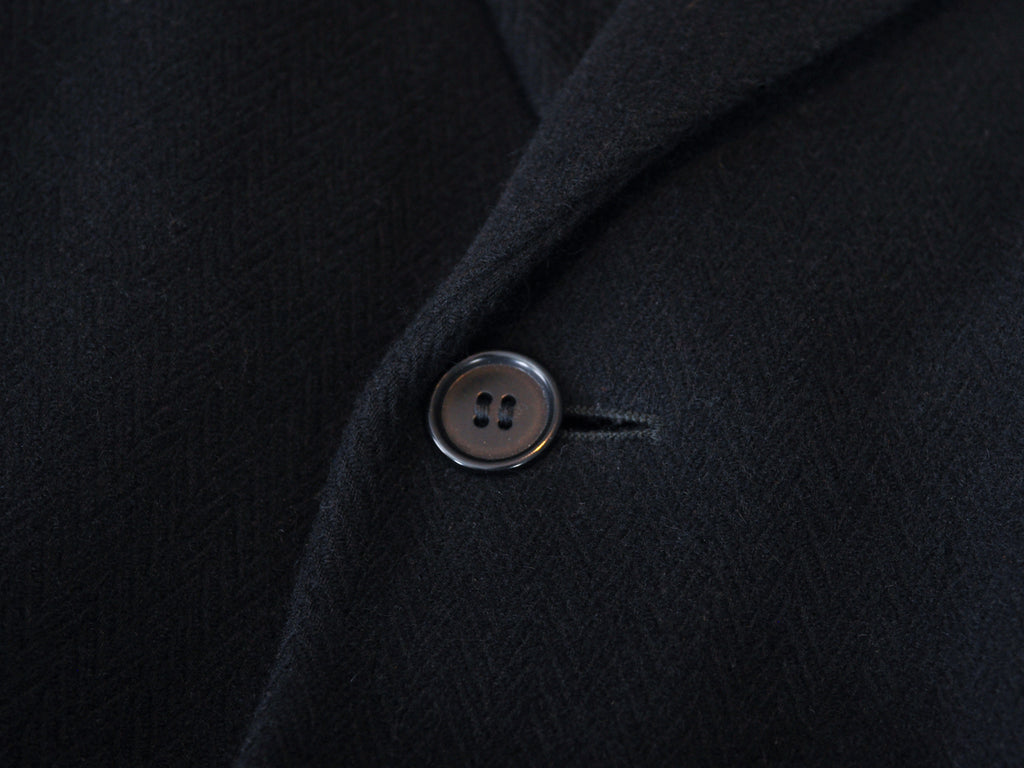 Giorgio Armani Le Collezioni Vintage Black Herringbone Twill Coat