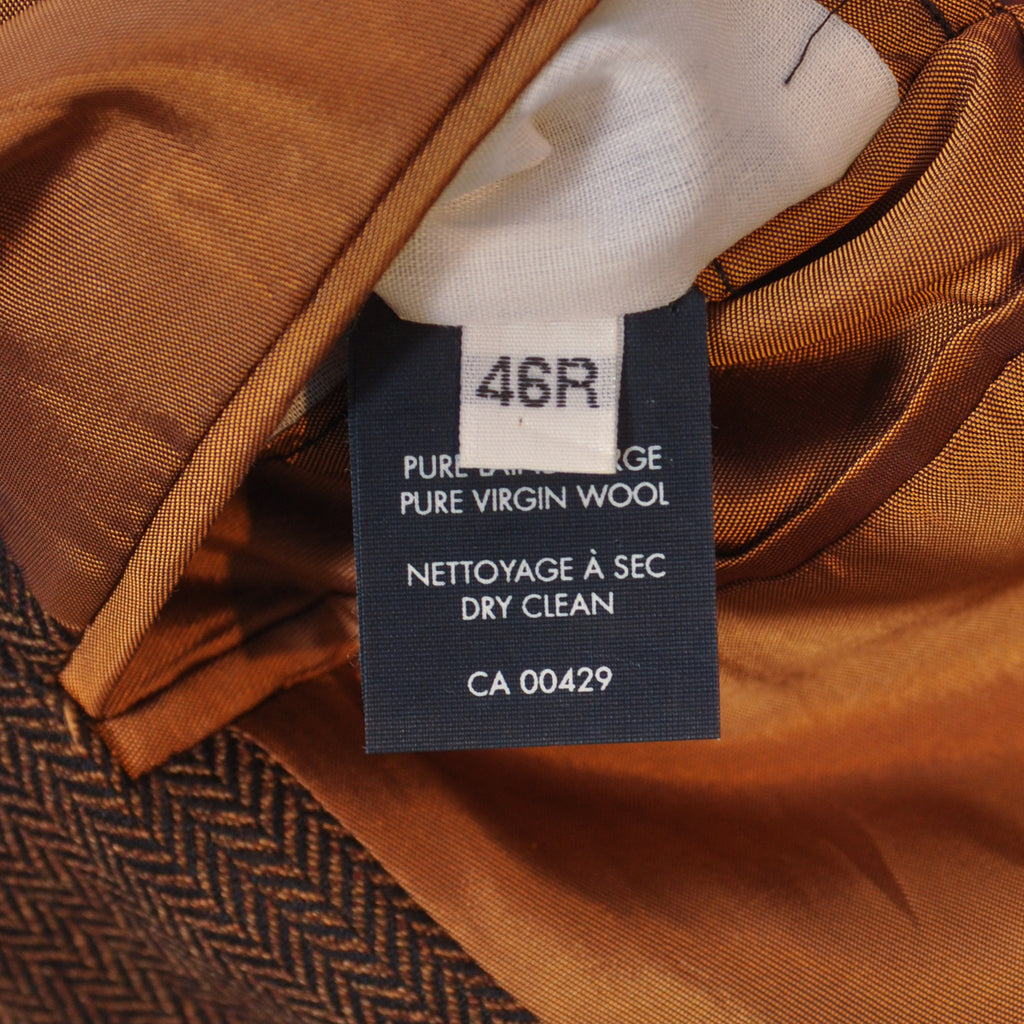 Biella Brown Herringbone Wool Coat