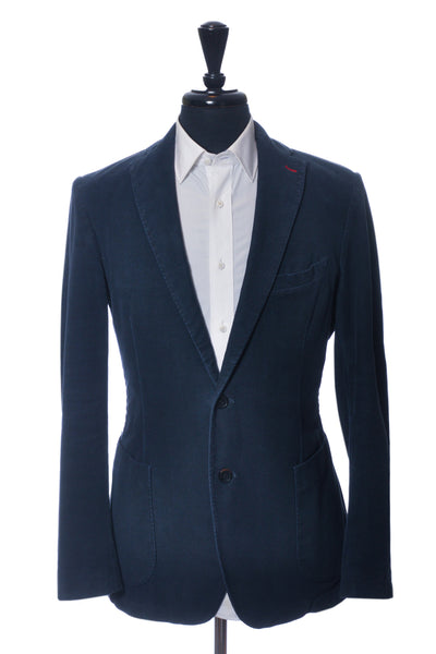 Mark Marengo Limited Edition Blue Herringbone Moleskin Blazer