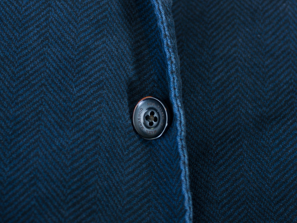 Mark Marengo Limited Edition Blue Herringbone Moleskin Blazer