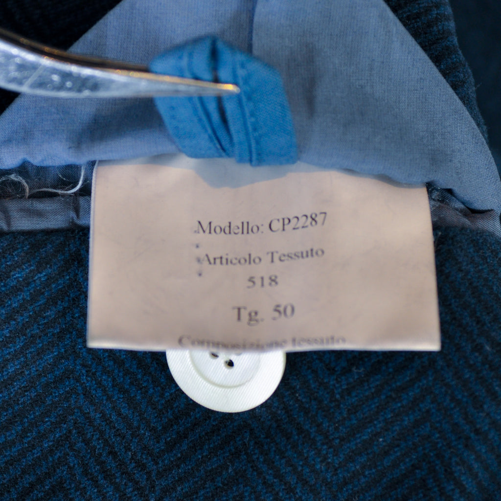 Mark Marengo Limited Edition Blue Herringbone Moleskin Blazer