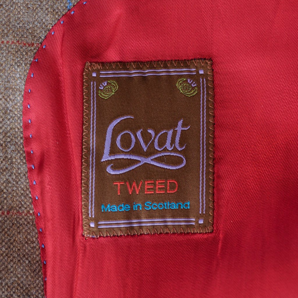 Harvie & Hudson Tan Check Lovat Tweed Blazer