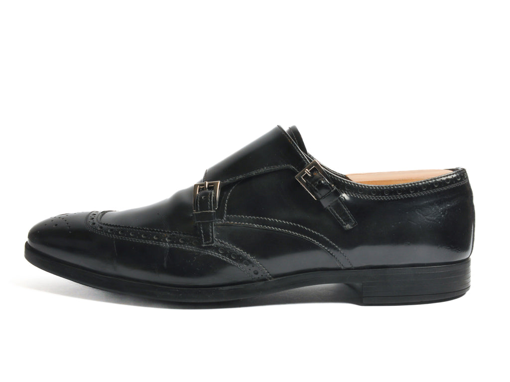 Prada Black Double Monk Strap Shoes