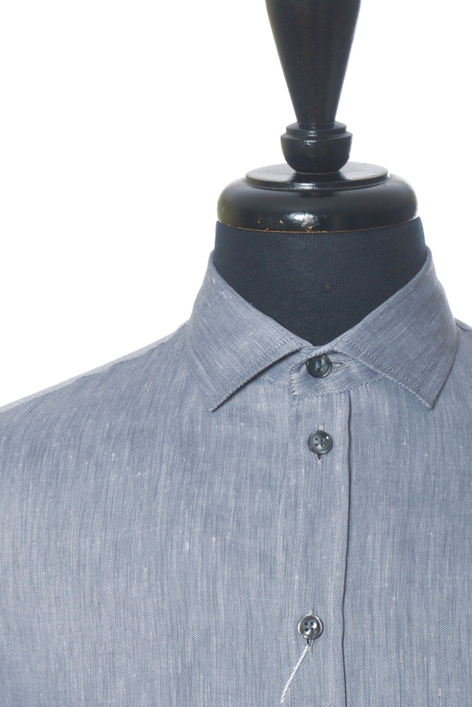 Armani Collezioni Grey Linen Blend Shirt