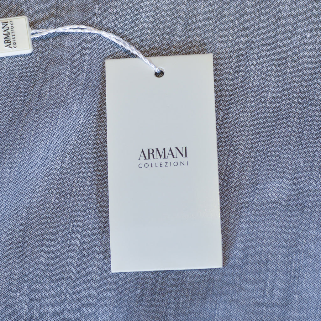 Armani Collezioni Grey Linen Blend Shirt