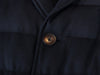 Herno Navy Blue Norfolk Worsted Wool Quilted Coat
