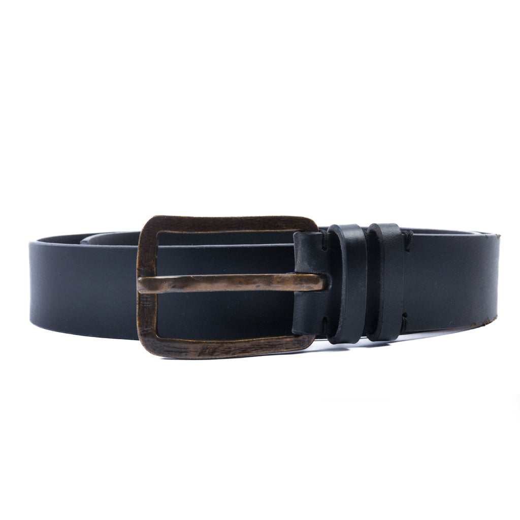 Luciano Bocelli Black Calf Skin Leather Belt