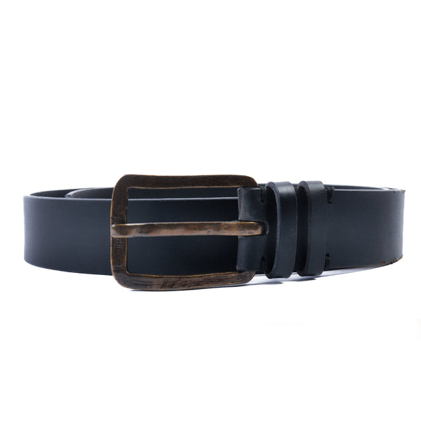 Luciano Bocelli Black Calf Skin Leather Belt