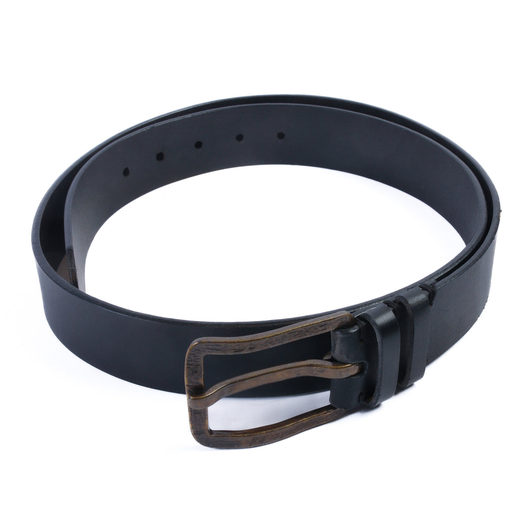 Luciano Bocelli Black Calf Skin Leather Belt