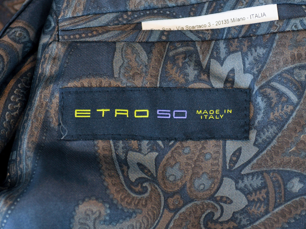 Etro Deep Navy Blue Wool Suit