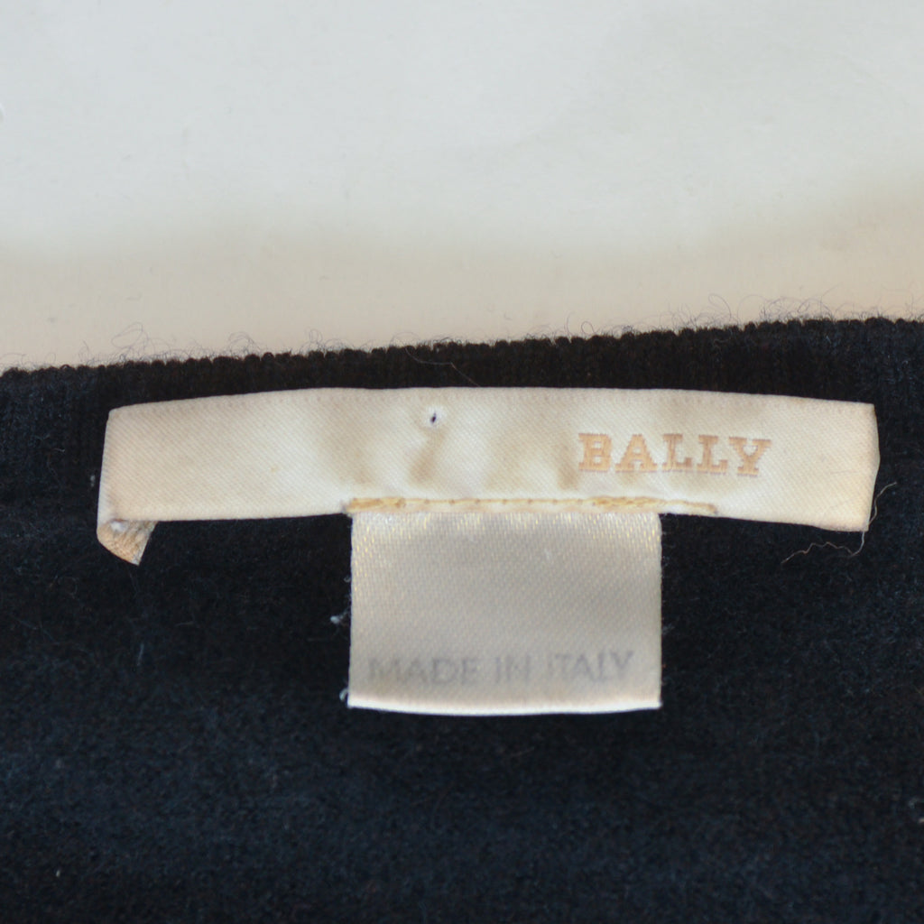 Bally Vintage Black Cashmere Crew Neck Sweater