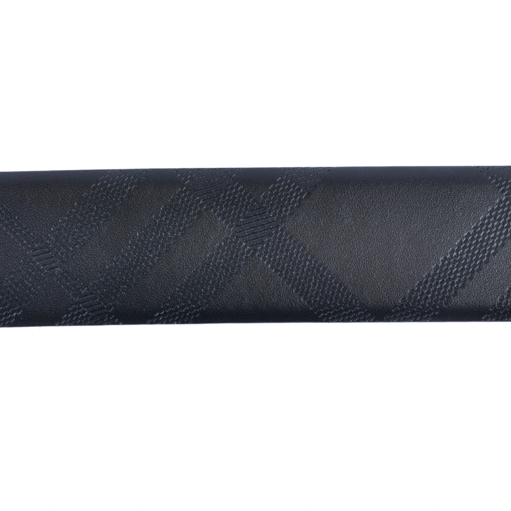 Burberry Black Embossed Check Leather Belt