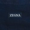 Zegna Black Linen Mandarin Collar Shirt