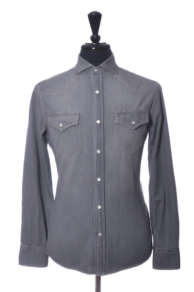 Brunello Cucinelli Grey Leisure Fit Western Shirt