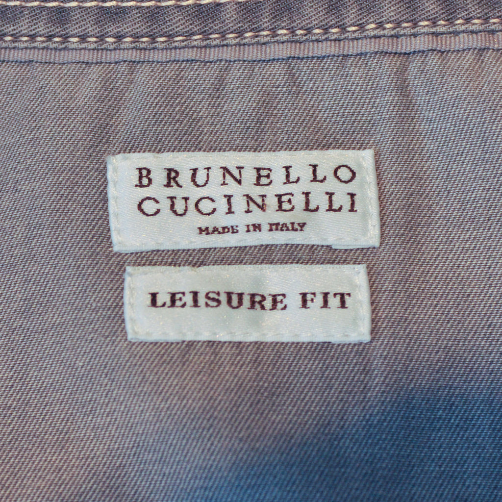 Brunello Cucinelli Grey Leisure Fit Western Shirt