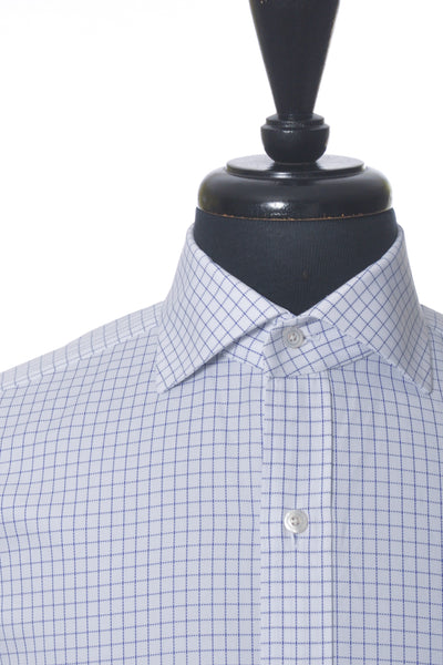 Tom Ford Navy Blue on White Graph Check Shirt