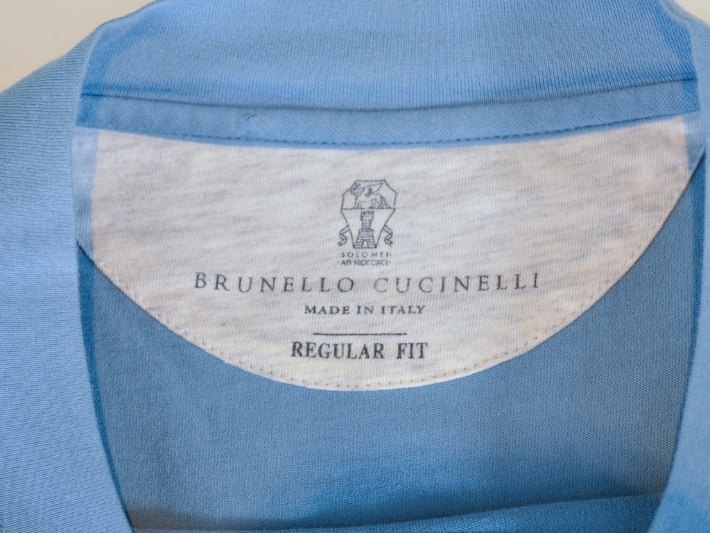Brunello Cucinelli Blue Regular Fit T-Shirt