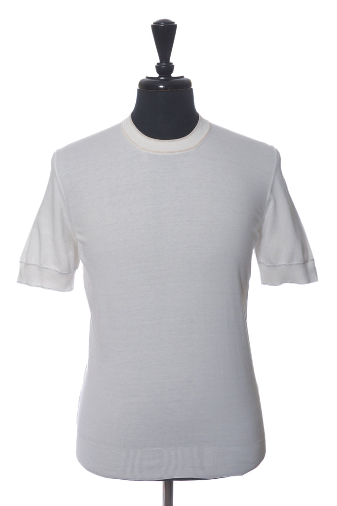 Brunello Cucinelli Ivory Knit T-Shirt