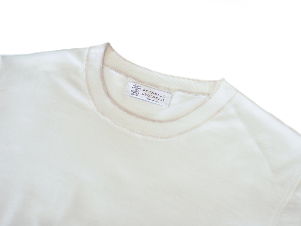Brunello Cucinelli Ivory Knit T-Shirt